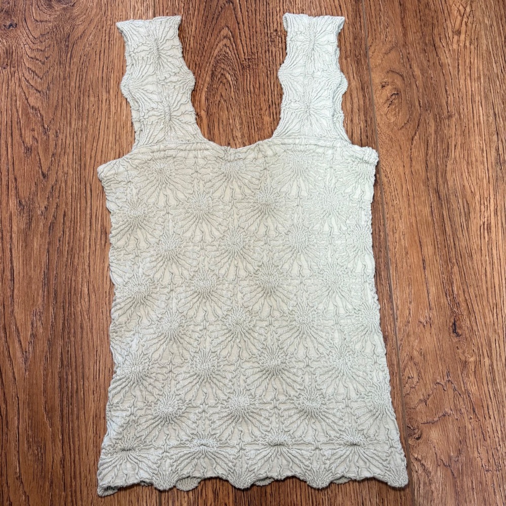Altar'd State Sage Green Textured Tank Top Womens S Floral Fairy Romantic Garden - Picture 6 of 7